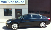 Black 2013 Honda Accord with professional dark window tint